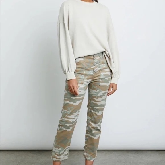 RAILS Light Sage Camo ADLER Button Fly Utility Ankle/Cropped Jeans Pant - Picture 2 of 13